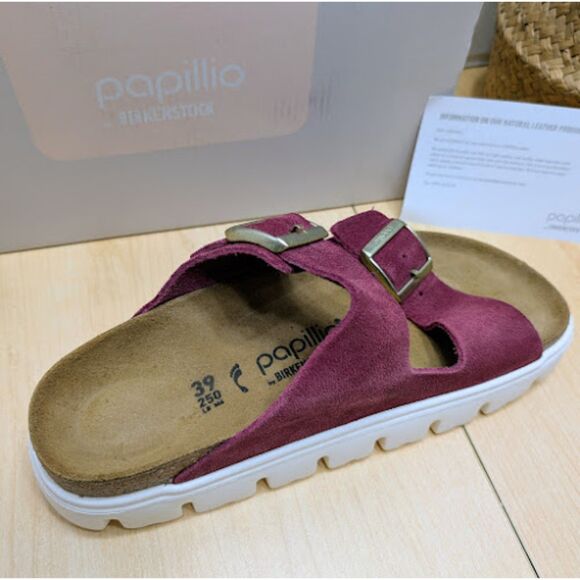 Birkenstock Arizona Papillio Berry Crush Suede Chunky Platform Sandals EU 39 NIB - Picture 10 of 13